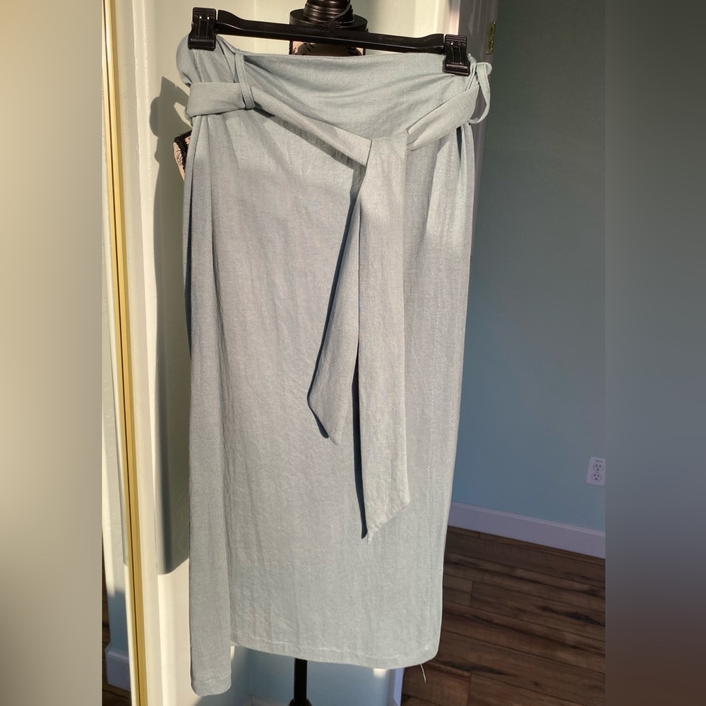 Mango Light Blue Pencil Skirt